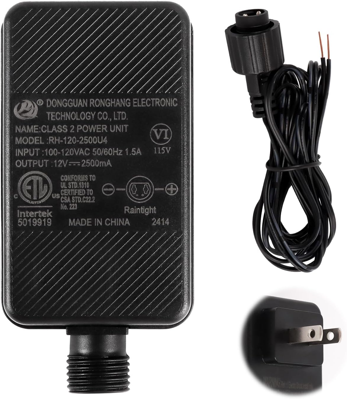 Kalolary Replacement Yard Inflatable Adapter 12V 2.5A,Class 2 Power Supply Adaptor with 9.8ft Extension Cables,Class 2 Power Unit Transformer Plug for String Light Halloween Christmas Inflatable Decor