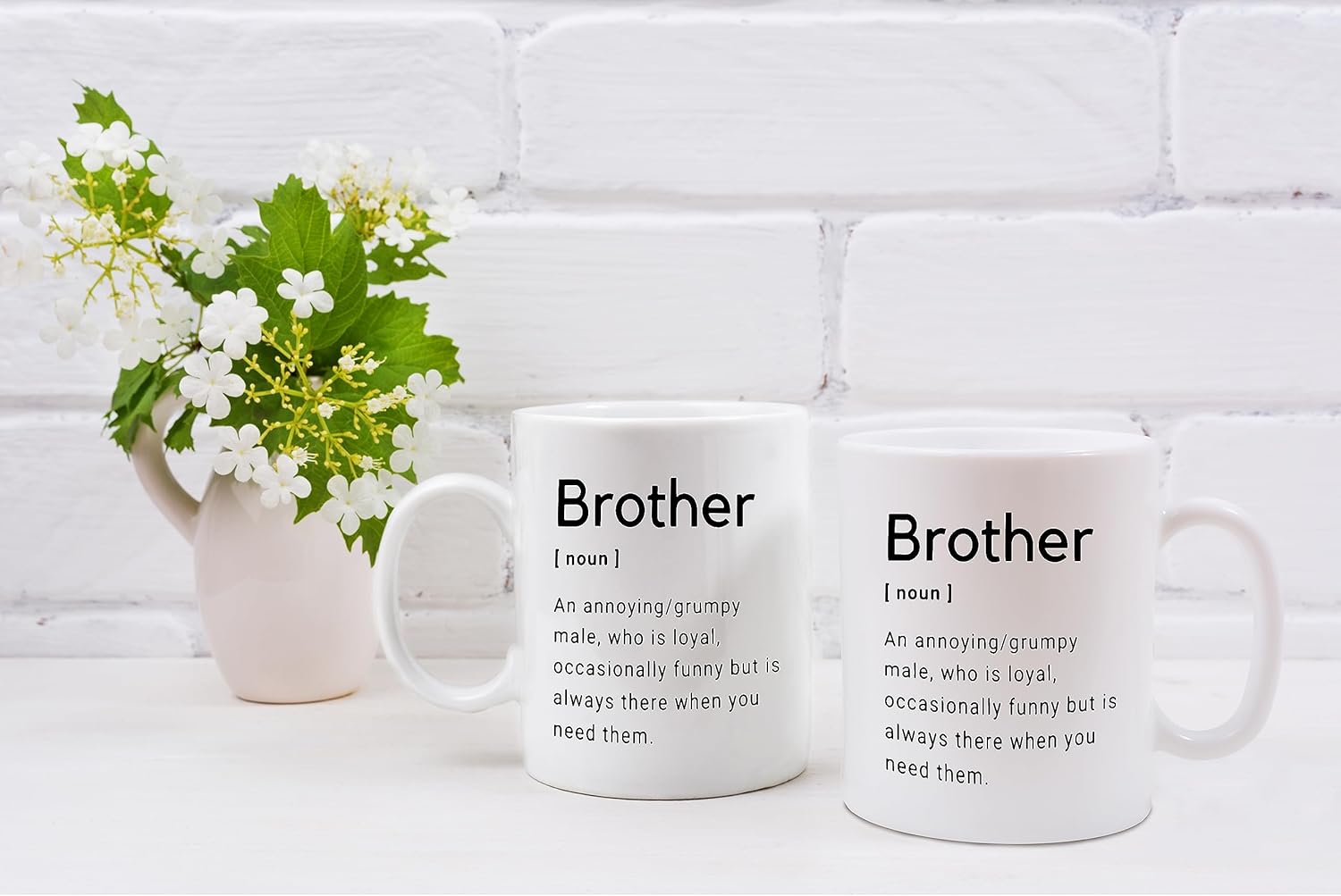 QASHWEY Gifts for Brother Coffee Mug, Big Little Brother Gift, BrotherBirthday Gifts from Sister, Thank You Gift for BrotherCoffee Cups Ceramic 11oz, BrotherDefinition Tea Cup - Image 5