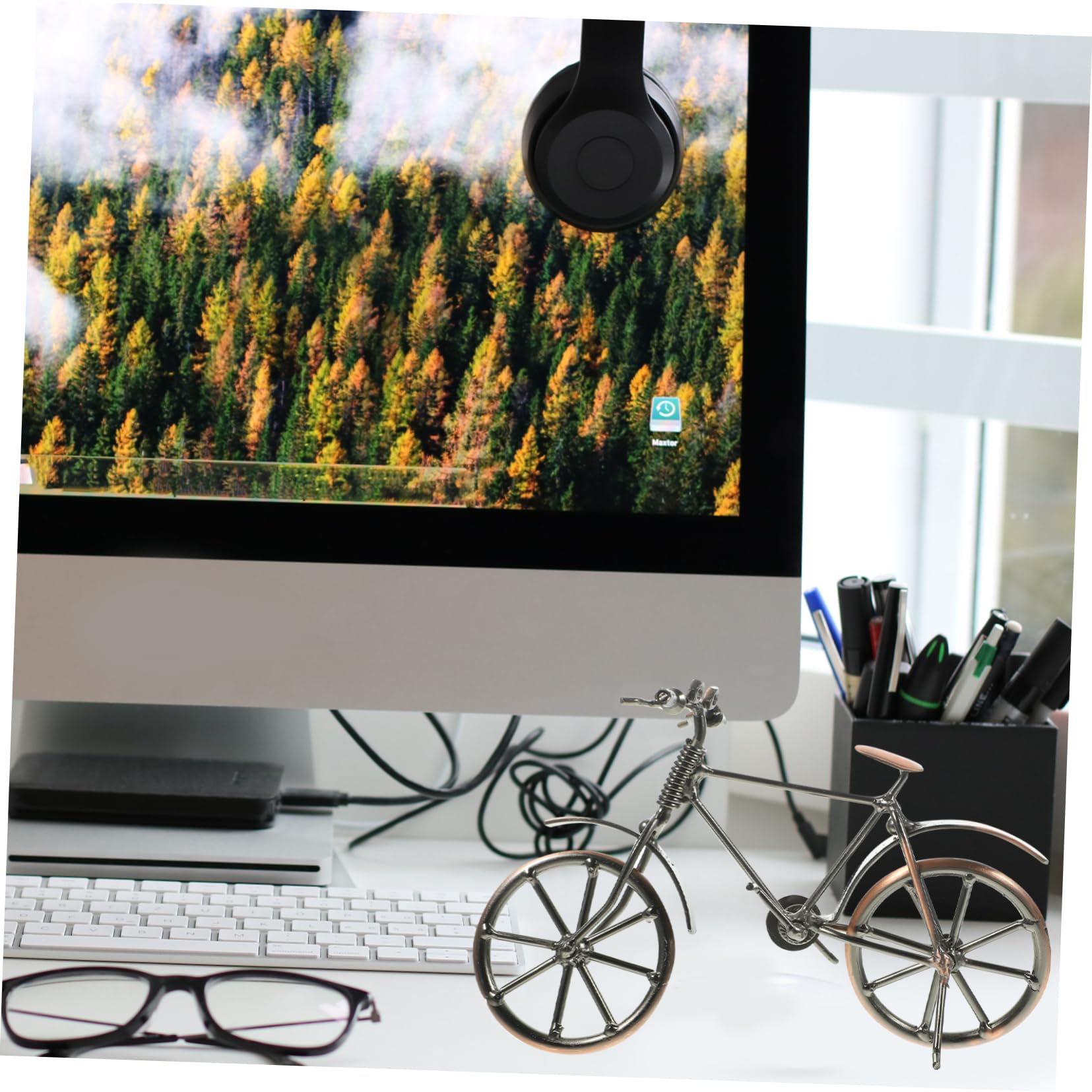 Levemolo Mini Bike Decor Vintage Bike Model Metal Model Kits Bike Model Decoration Home Dec