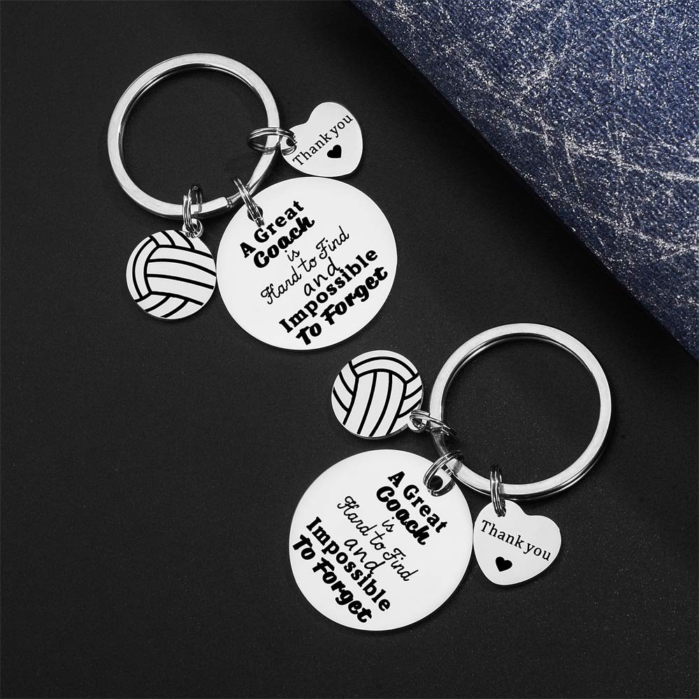 YF 2 Pcs Volleyball Coach Keychain Appreciation Gift for Volleyball Coach Thank you Keychain Gift for Volleyball Team