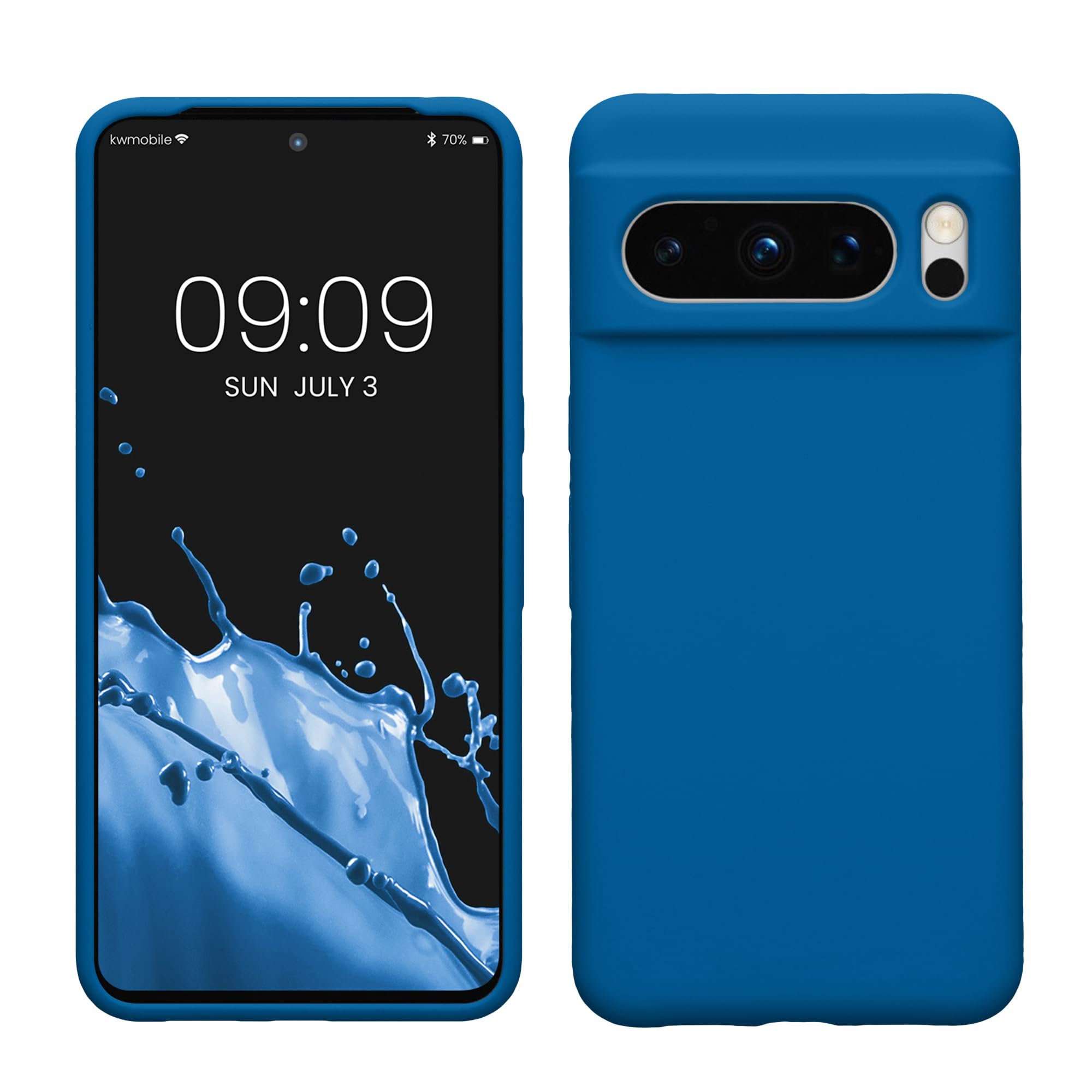 kwmobile Case Compatible with Google Pixel 8 Pro Case - TPU Silicone Phone Cover with Soft Finish - Blue Reef