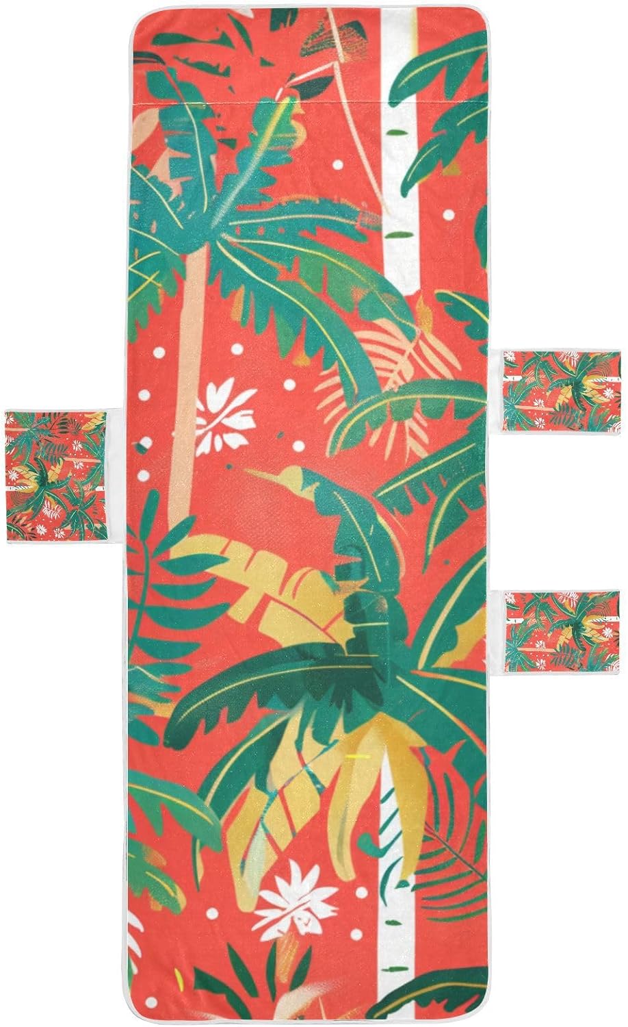 Summer Tropical Trees Patio Lounge Chair Covers Soft Outdoor Chaise Lounge Cover with Pockets for Outdoor Sunbathing Trips, 85" X 30"