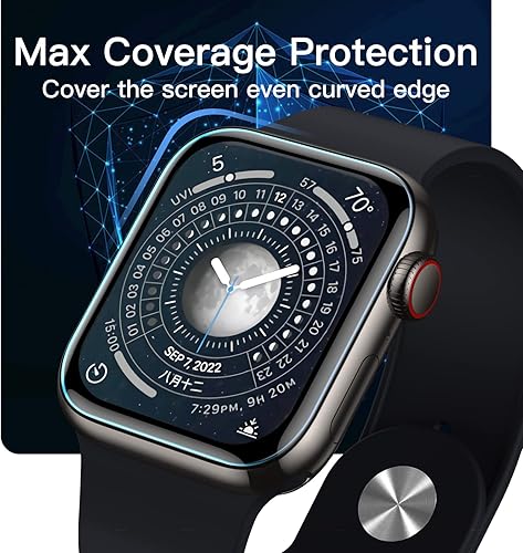 Miniatura 5 de JETech Protector de pantalla para Apple Watch Series 987 de 1.614 pulgadas, película de TPU flexible, transparente HD antiarañazos, paquete de 3