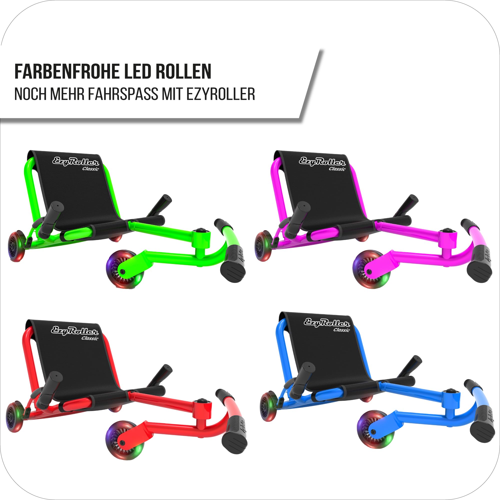EzyRoller Juego de 2 ruedas LED de repuesto de 96 mm para Classic, Drifter o Drifter X