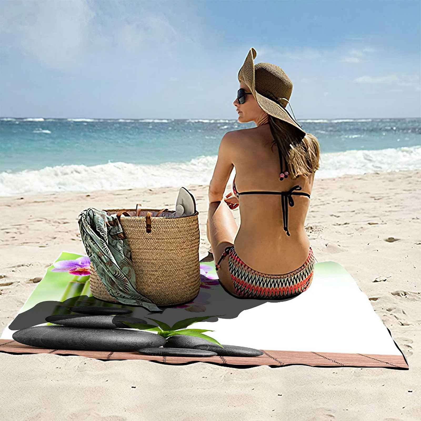 Telo Da Mare 3D Fiori Viola Stampato Asciugamano Da Spiaggia 150x200cm Asciugamano Microfibra Grande Antisabbia Leggero Telo Mare Per Sport Piscina Viaggi In Famiglia Vacanze