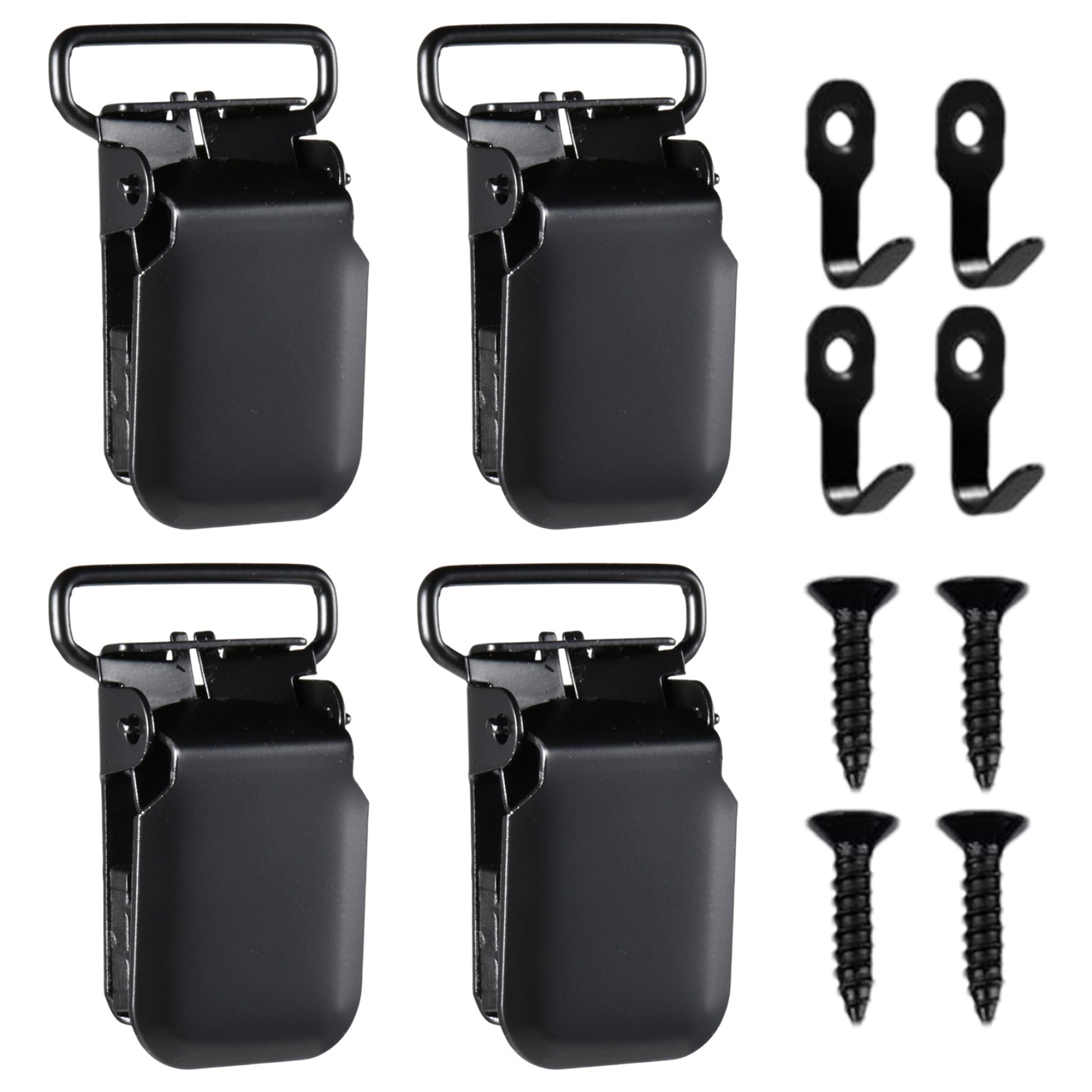 Bonalake 4 Pack Tapestry Hanger, Non-slip Tapestry Clips for Walls Sturdy Metal Clips for Quilt, Carpet, Decor Display (Black)