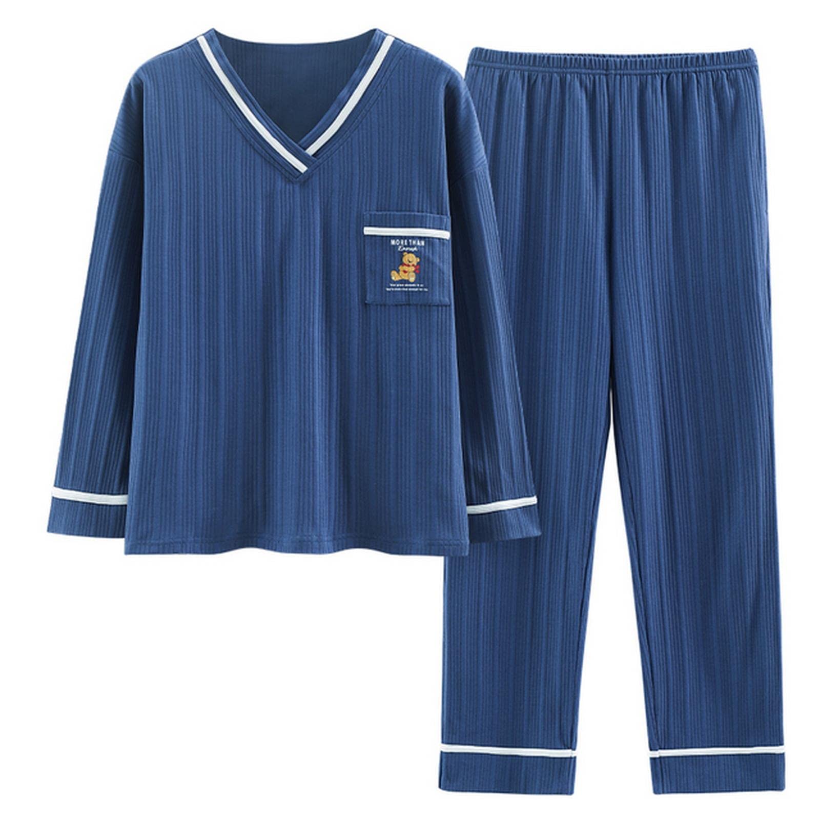 MOGSA Damen-Schlafanzug Damen-Pyjama-Sets Weiche Nachtwäsche Herbst Winter Langarm Pyjama Cartoon Druck Nachtwäsche Damen-A6837,M