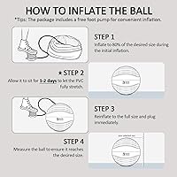 Vista 8 de Gruper Yoga Ball, Multiple Sizes Non Slip Exercise Ball for Workout, Birthing, Balance, Stability, Pregnancy, 2200LB Capacity, Anti Burst Chair for