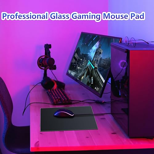Miniatura 8 de Alfombrilla de mouse de vidrio para juegos Logitech G502G PROG703, alfombrilla de mouse dura impermeable, duradera y ultra suave para mejorar la