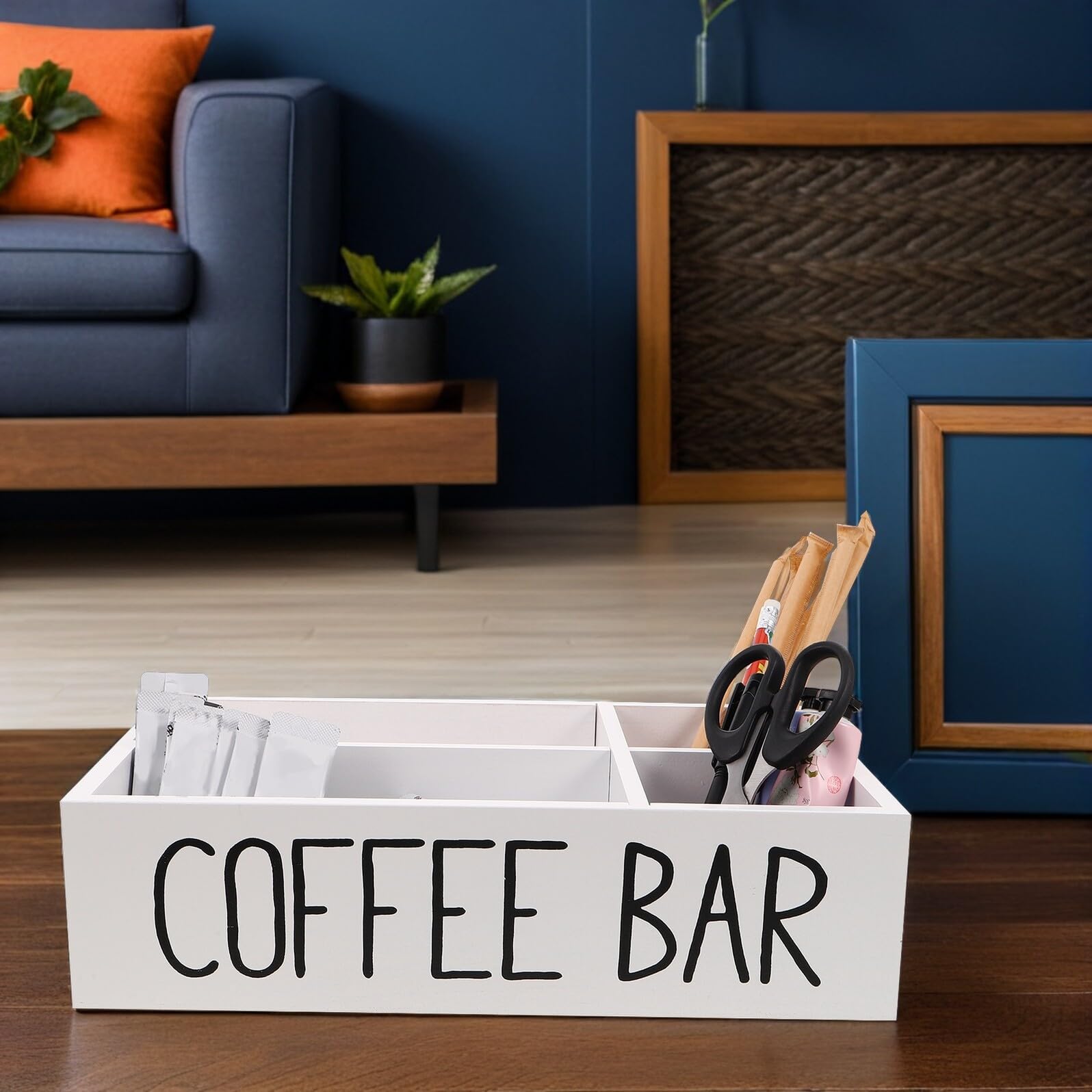 jojofuny Boîte de Rangement pour Sachets de Thé et Café Compartimentée Bois avec Fermeture Hermétique