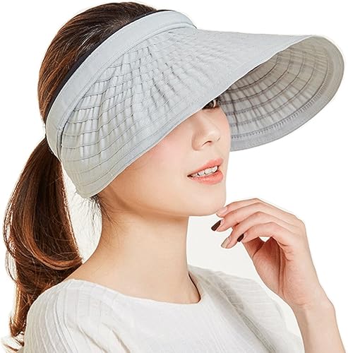 Miniatura 9 de Sombreros de sol de ala ancha ajustable, protección UV, visera de pesca de playa, plegable, multifuncional, grande