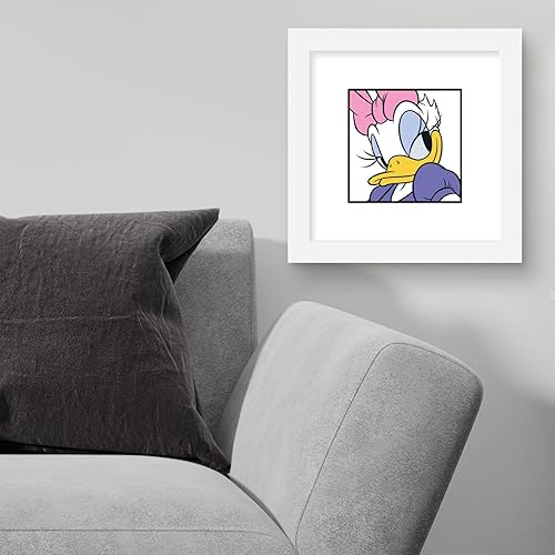 Miniatura 3 de Trends International Gallery Pops Disney Mickey and Friends - Arte de pared de Daisy Duck Expressions Bashful, versión enmarcada en blanco, 12 x 12