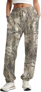 MSBESYOR Women's Baggy Camo Sweatpants, Fleece Lined High Waist Joggers with Pockets
