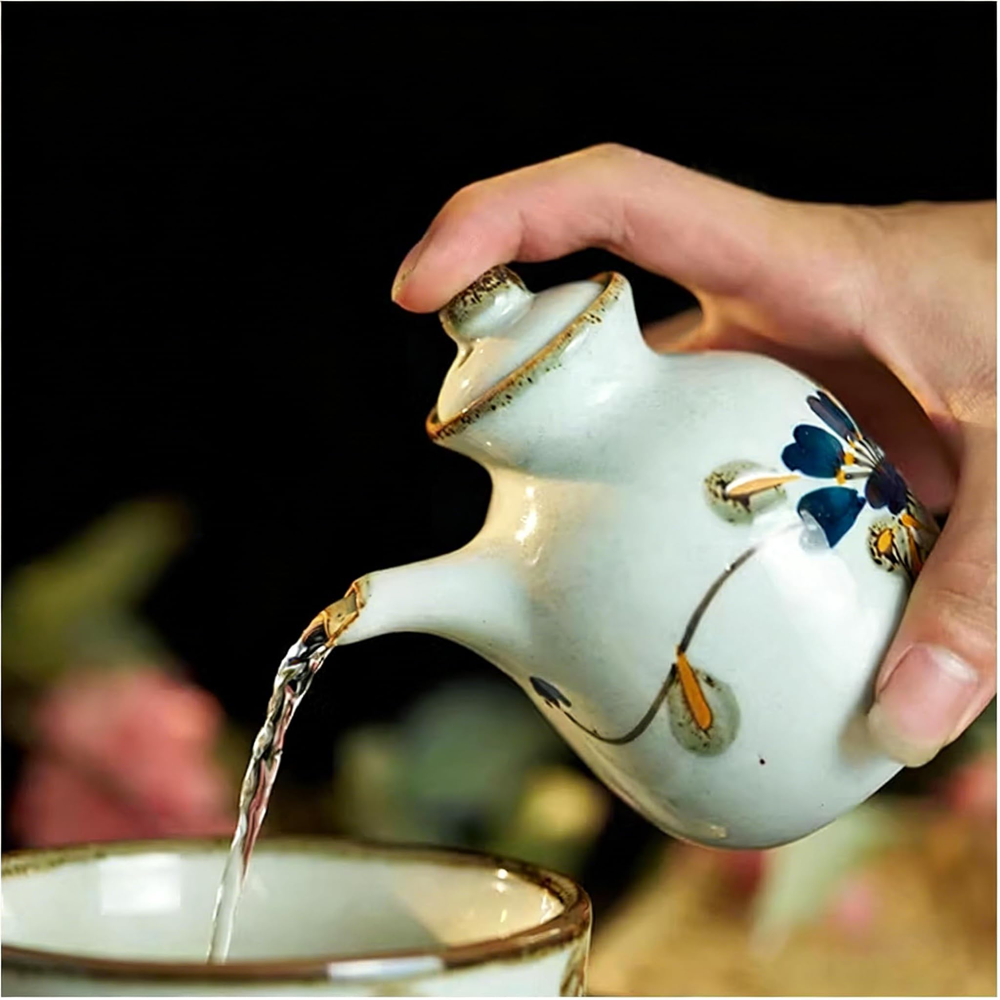 Ensemble pot à lait et sucrier en céramique pour bar à café – Pot à crème et récipient à sucre avec couvercle pour petit déjeuner et thé