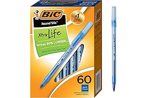 Bic Pen Round Stic Xtra Life Ballpoint Pen for Smooth Writing