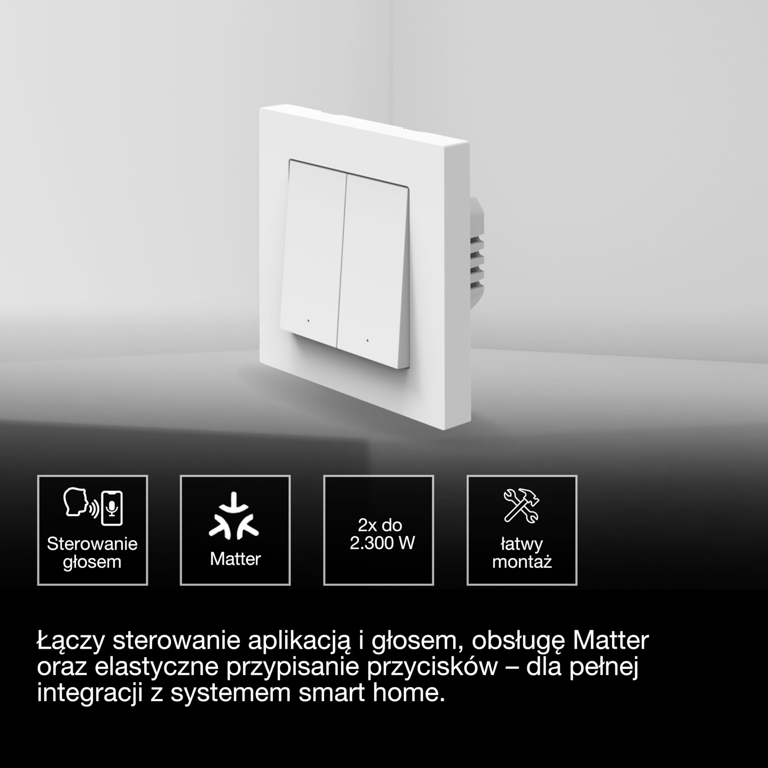 SMART+ WIFI MATTER WALL SWITCH 2 Channel