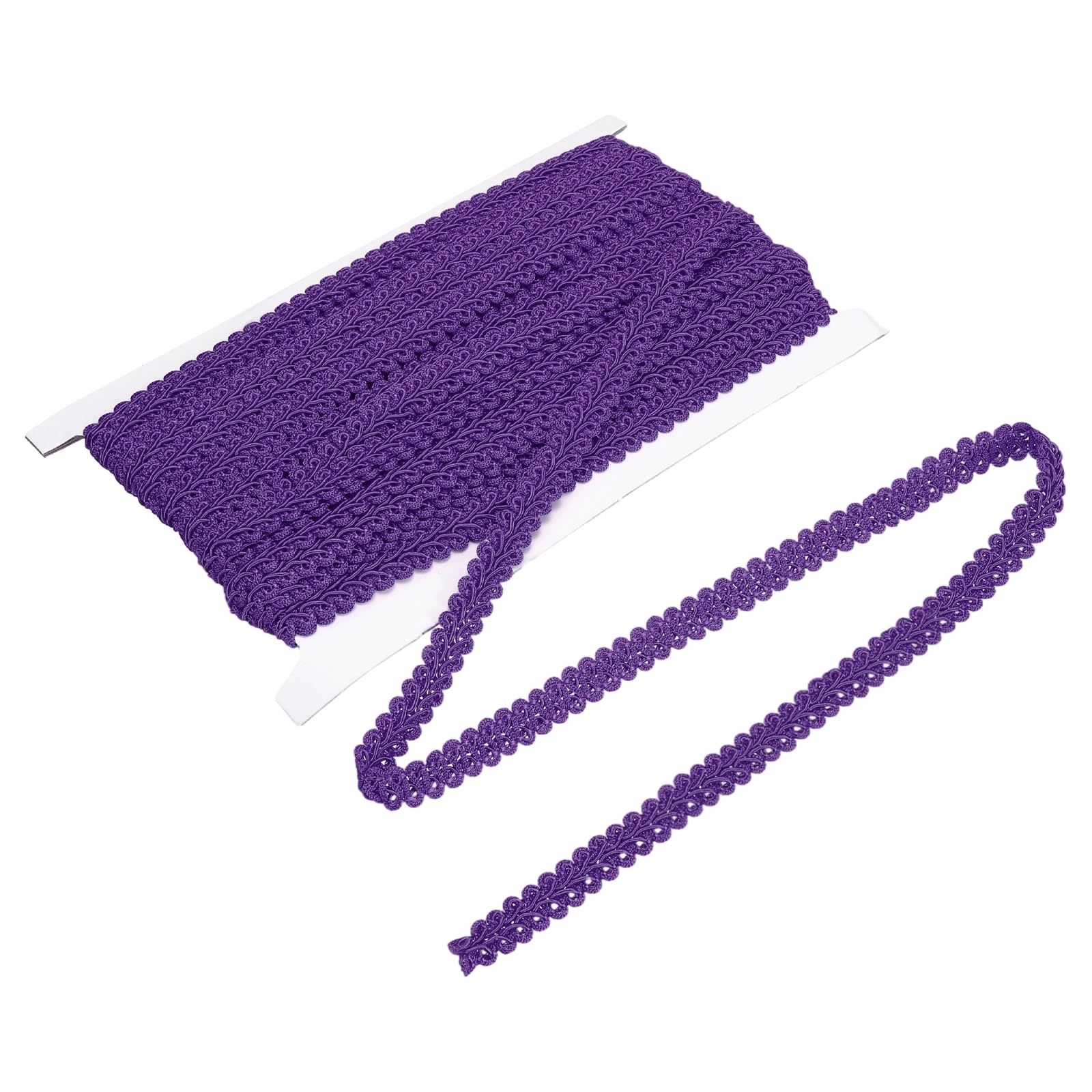 sourcing map Gimp Braid Trim, 1/2" x 14 Yards Polyester Woven Braid Fabric Upholstery Trim for Sewing Costume DIY Crafts Home Decoration, Purple