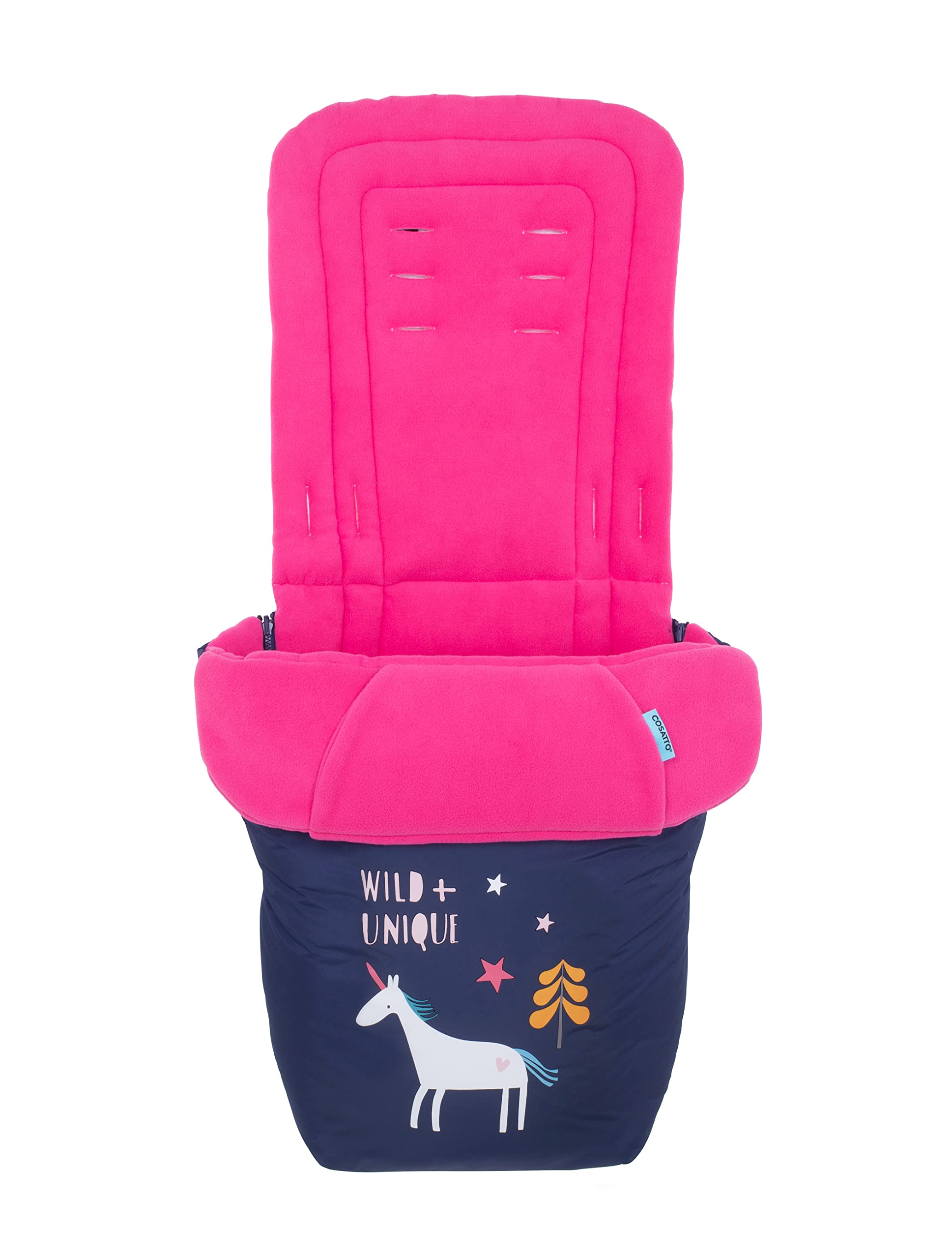 Cosatto Chancelière Universelle - Confortables - pour Toutes Les Saisons - Rembourrée - pour Poussette - Lavable - avec Kangourou pour Les Mains - Licorne de Conte de fées