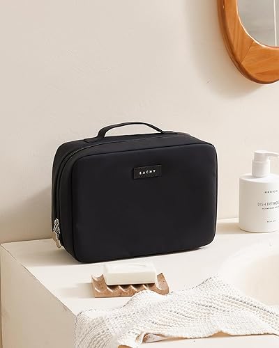 Miniatura 7 de EACHY Neceser de viaje con gancho para colgar, bolsas de maquillaje portátiles para mujeres, accesorios de viaje de tamaño completo resistentes al