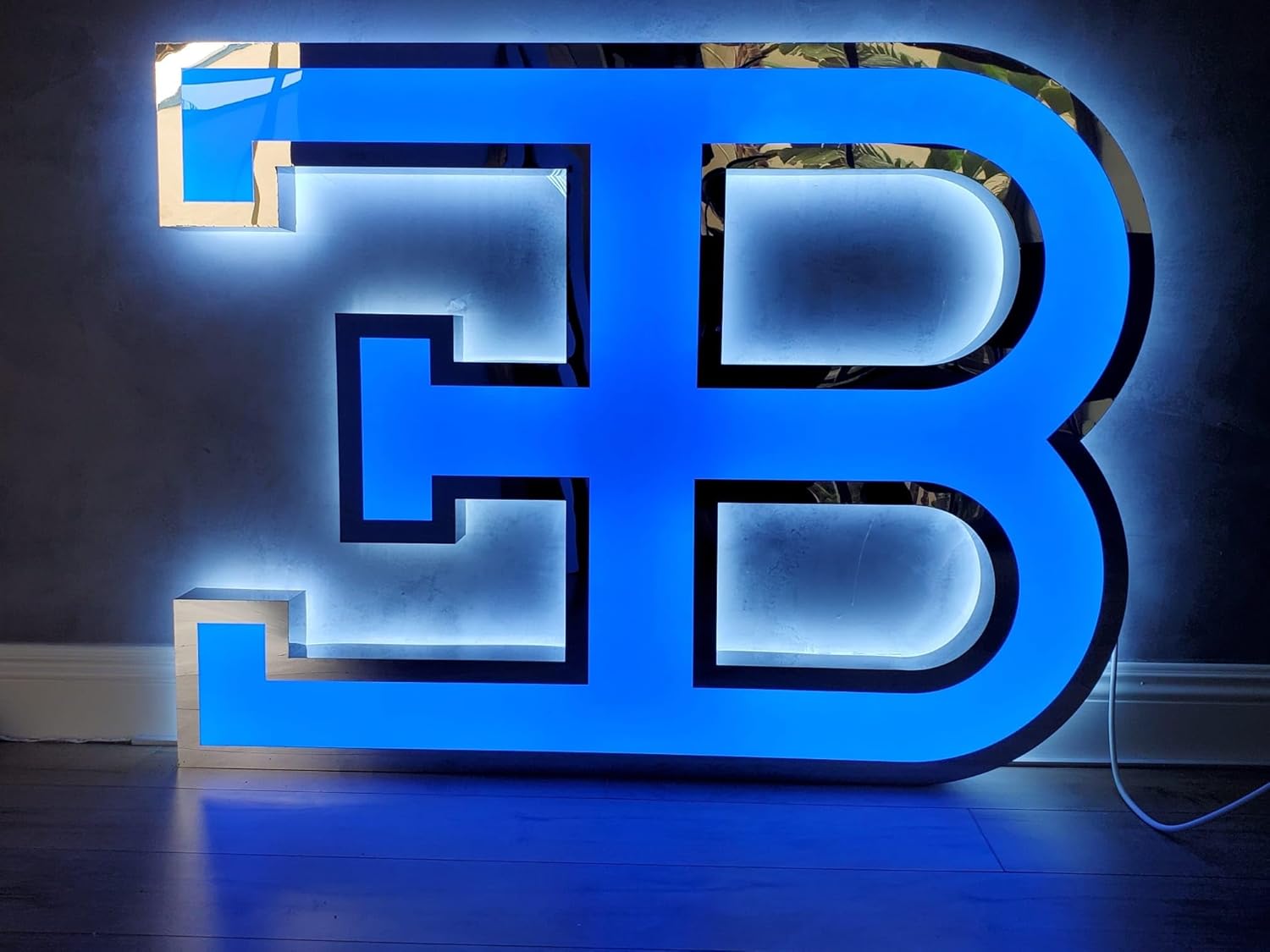 Man Cave Signs for Men, Metal Car Wall Decor, Classic Auto 3D Wall Lighted Picture, Garage Wall Art, Automotive Logos, Personalized Room Signage (30 Inches Length)