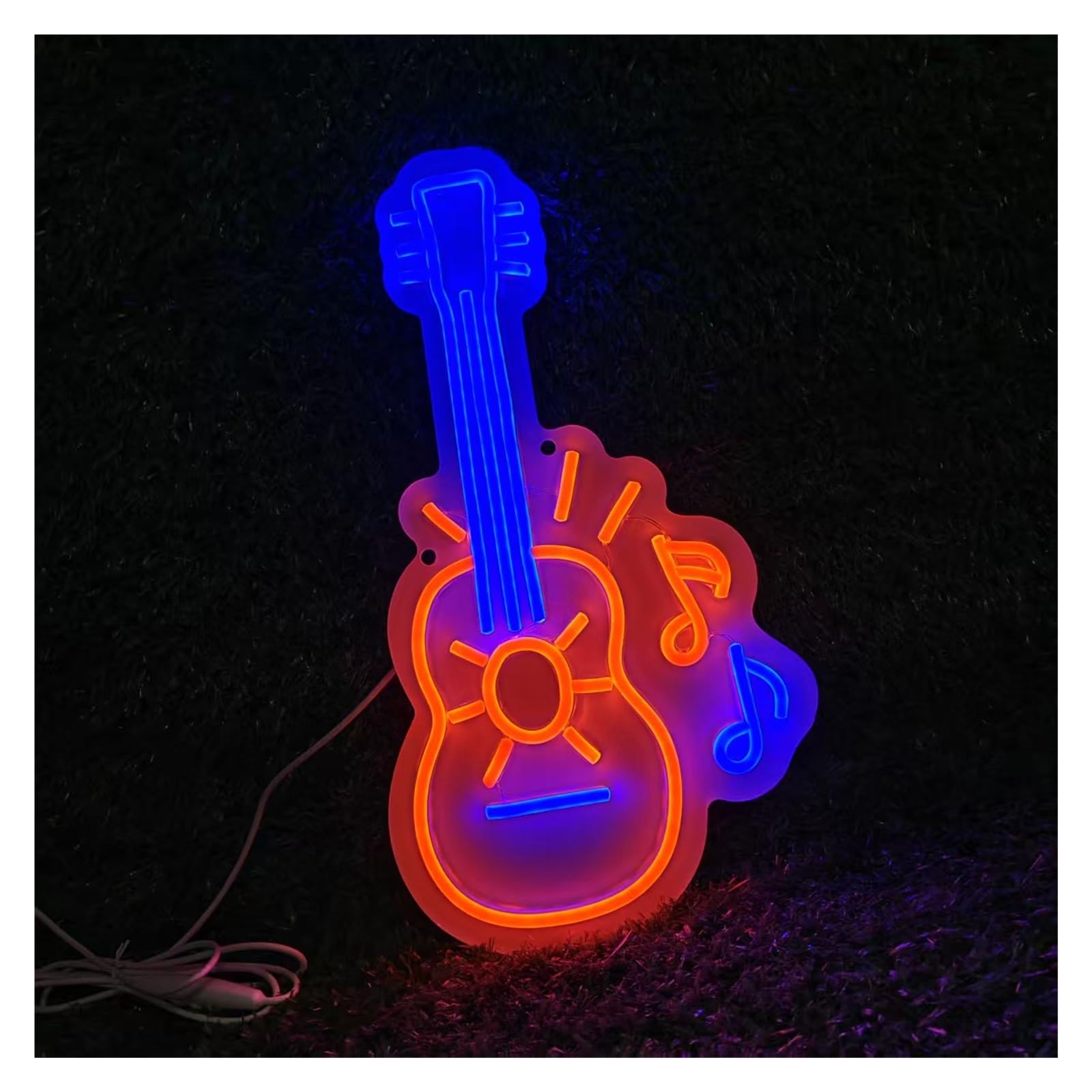 Insegna al Neon Insegna Al Neon Per Chitarra, Musica, Studio Di Registrazione Musicale, Bar, Ristorante, Negozio, Decorazione Da Parete 48x28.2cm
