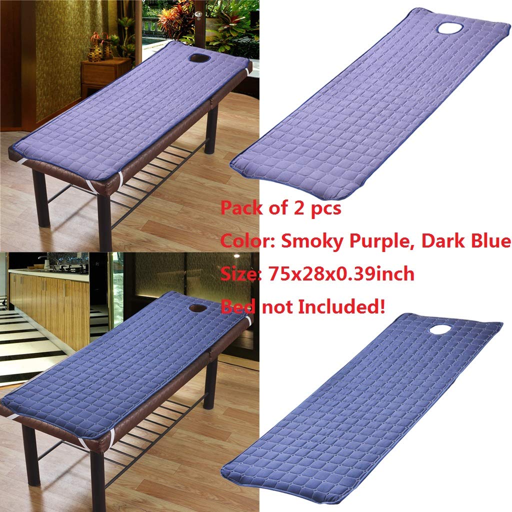SM SunniMix Colchones de Masaje con Agujero Accesorios para Camillas en Masaje profesion, Smokey Purple + Dark Blue