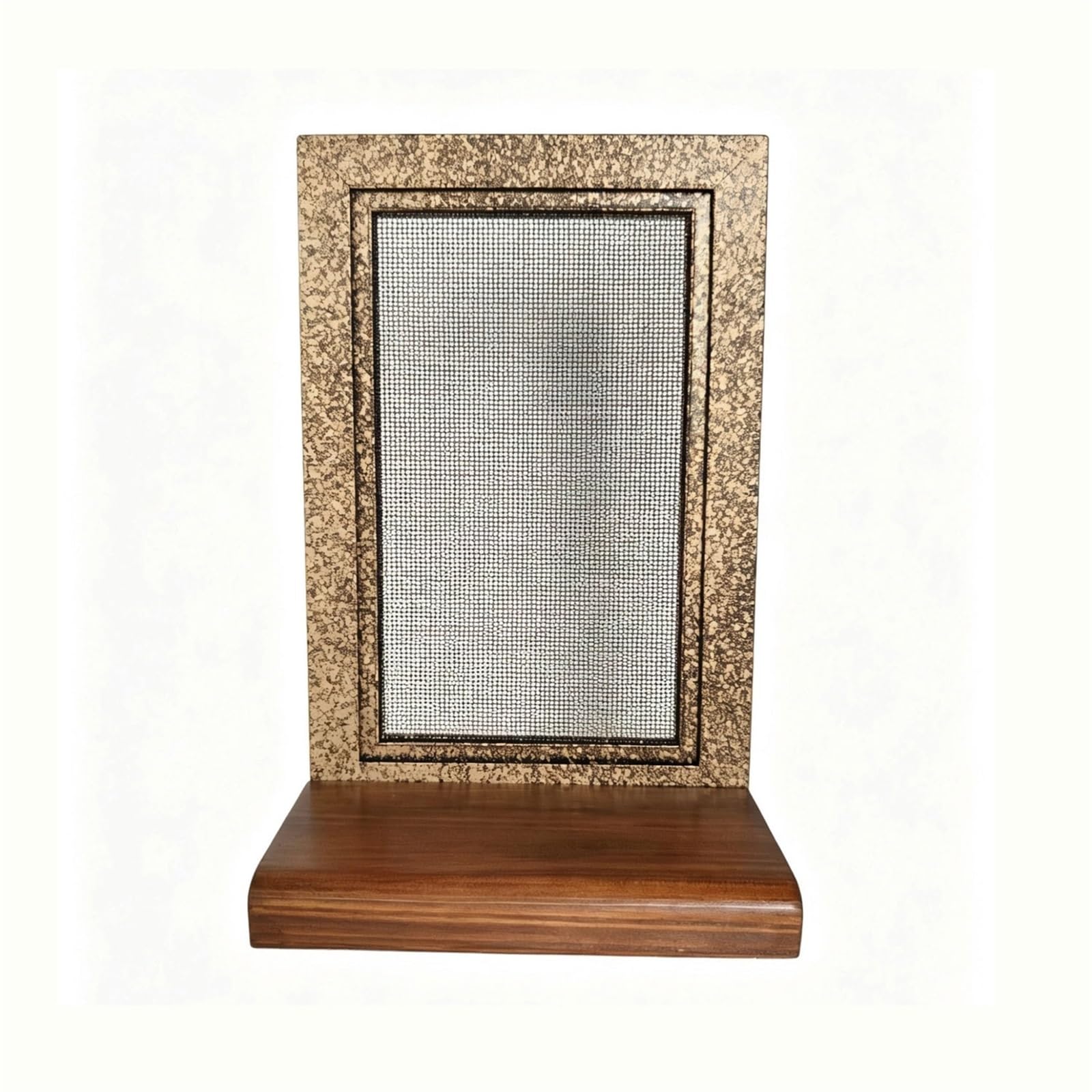 Kp6xLf3gT Jewellery Display Holder Mesh Aluminium Alloy Earring Holder with Wooden Base