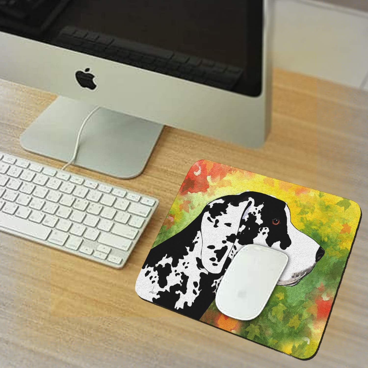 Harlequin Great Dane in Autumn Art by Denise Every Mouse Pad