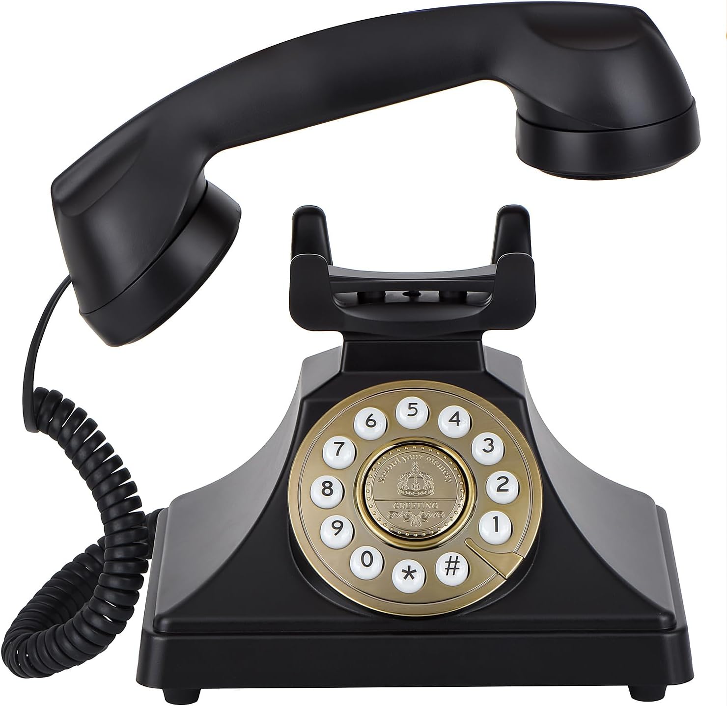 Audio Guest Book Wedding Phone, Wireless Audio Guestbook Phone, Assemble & Reusable Voicemail Recording for Weddings, Graduation Parties and Banquets, Alternative Retro Style Gifts (Black)