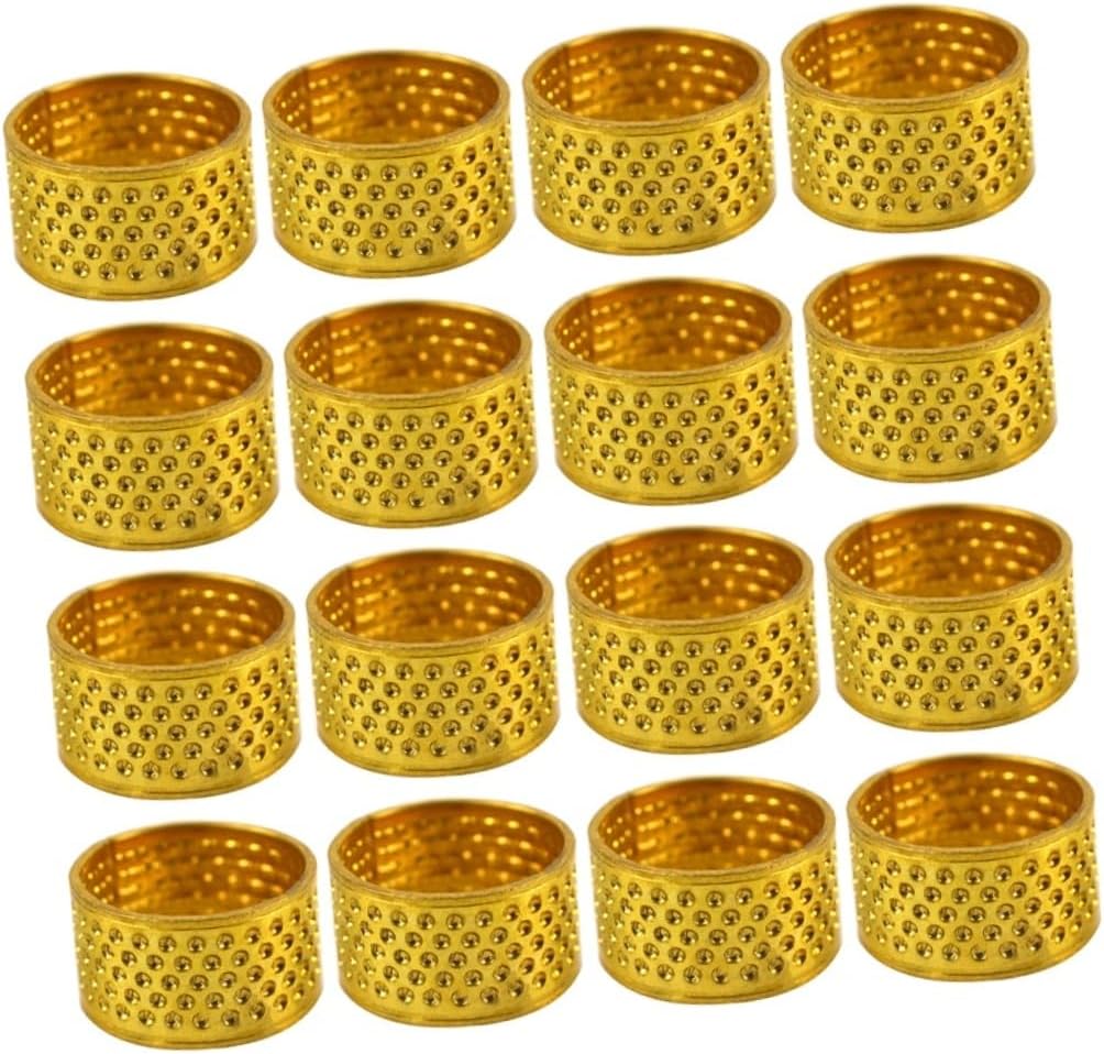 KONTONTY 100pcs Metal Sewing Thimbles Finger Protectors for DIY Crafting Skid Resistant Design Essential Quilting Tools for Beginners and Home Repairs