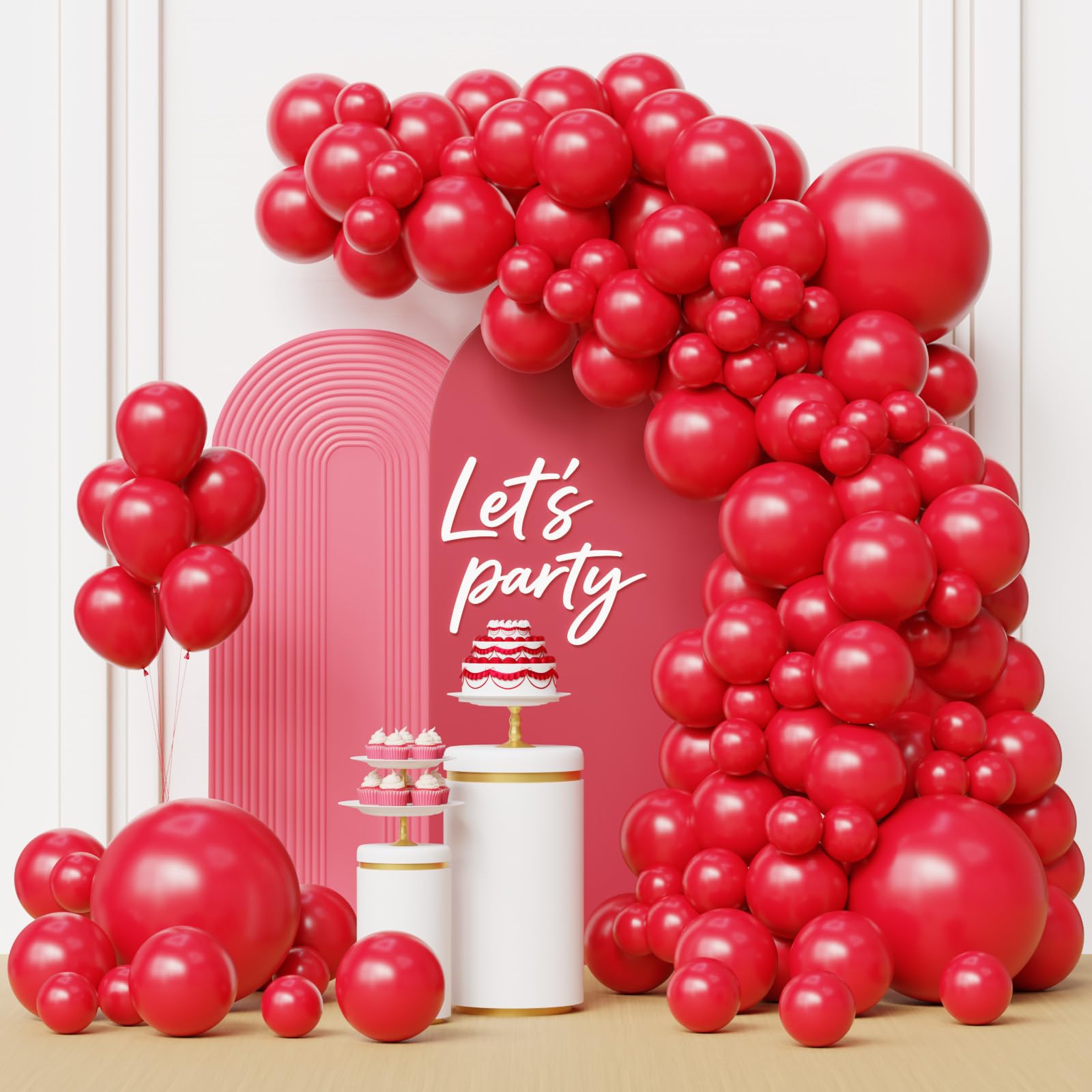 Red Balloons,105pcs Red Balloon Arch Garland Kit Latex for Wedding Birthday