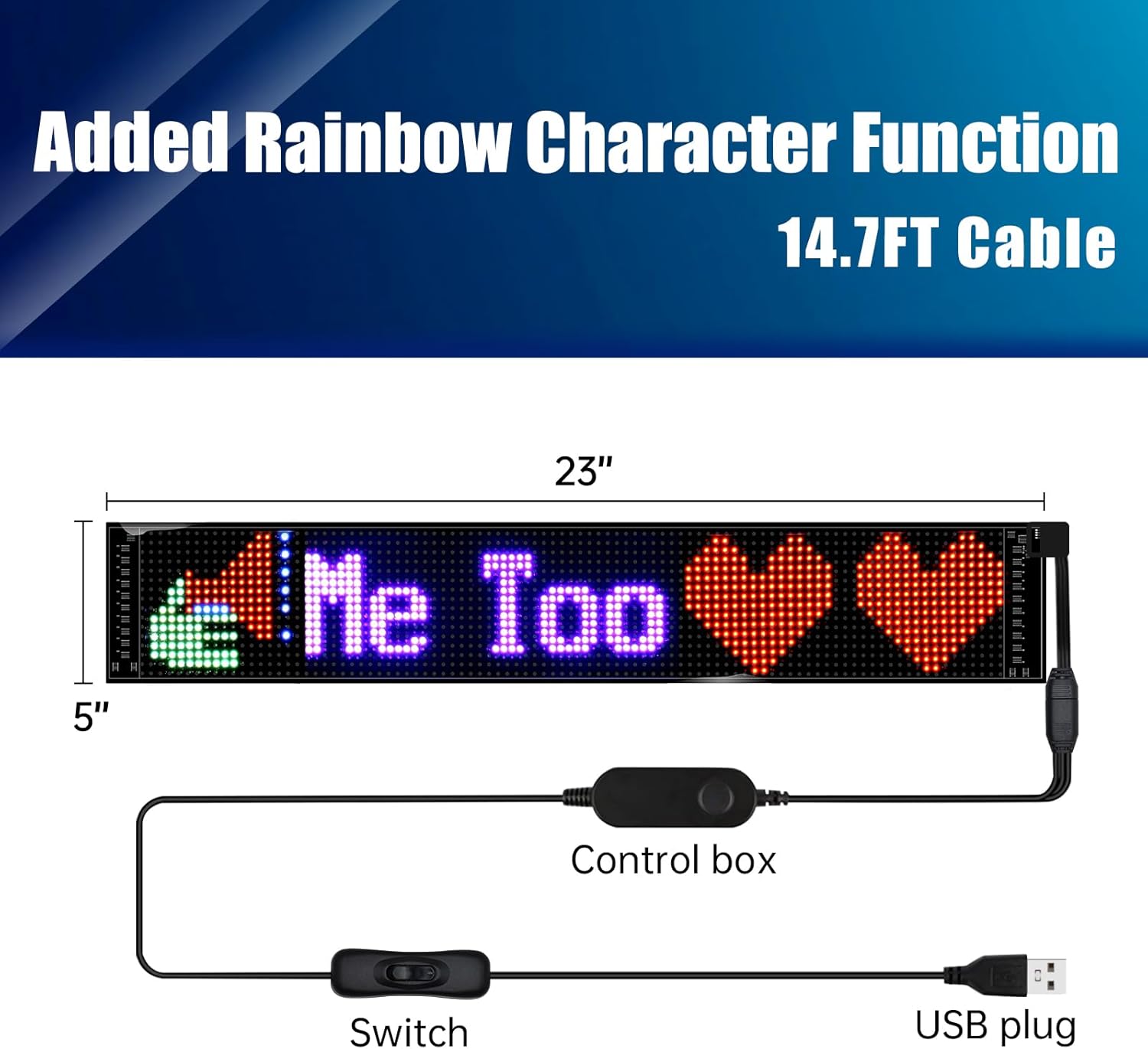 Programmable LED Signs,Flexible Scrolling LED Display,Bluetooth APP Control,Edit Text, Graffiti,Animations,for Car,Bar,Store (23"x 5") - Image 4