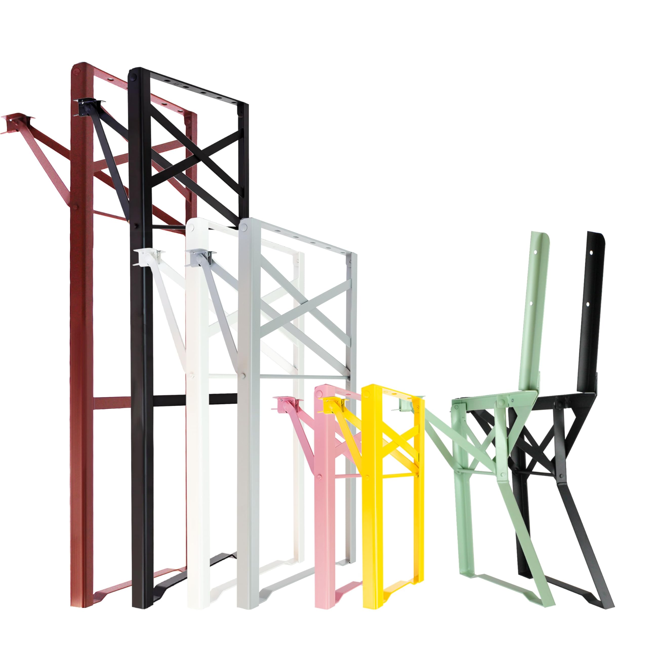 Natural Goods Berlin Juego de 2 Muebles de Tienda de Cerveza Plegables, Estructura de Metal para Mesa de Cerveza (Rojo Oscuro, 70 cm x 42 cm), Patas de Mesa para Muebles de marquesina, Estructura de