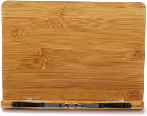 Miniatura 12 de wishacc Atril de bambú para libros de cocina con 5 alturas ajustables de 13.2 x 9.2 pulgadas