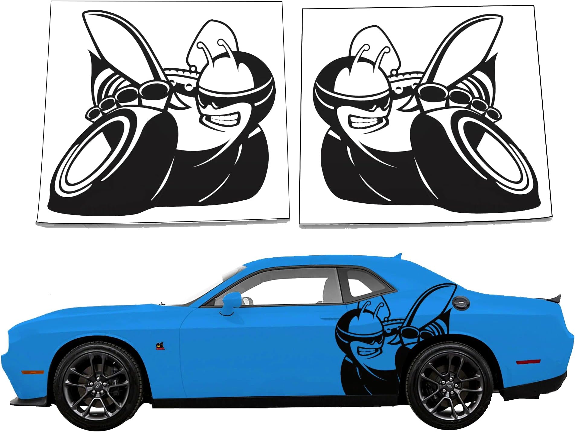 2008+ Challenger XL Rear Side Decal - SCAT Pack BEE Logo (Gloss Black)