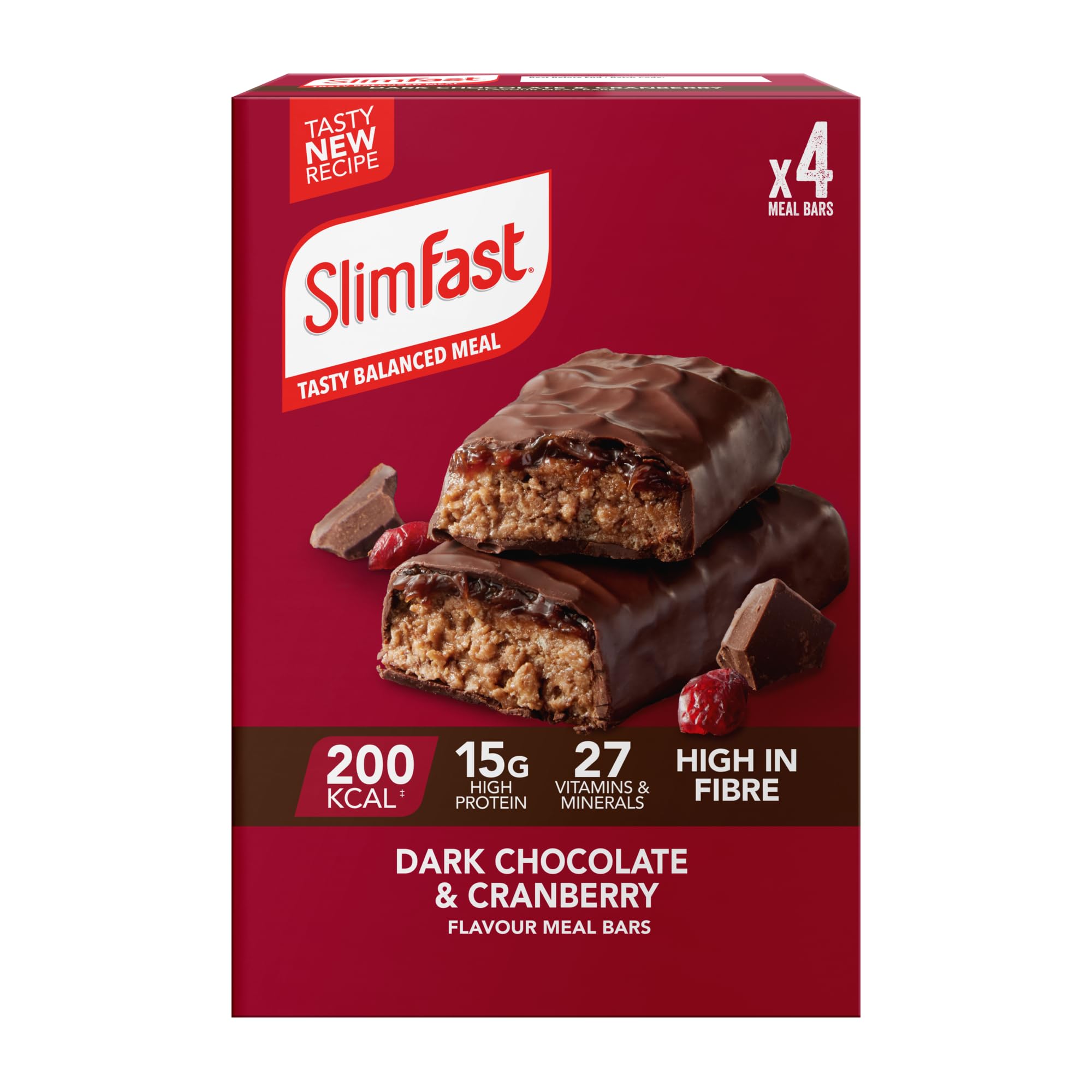 Slimfast Vitality Slimfast Meal Replacement Bar Multipack Dark Chocolate Cranberry 60G 4S