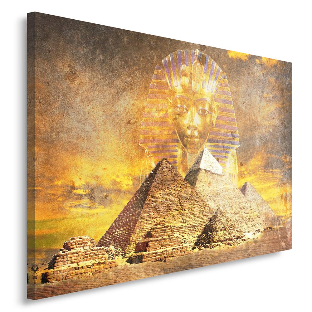 Tableau Égypte et Pyramides Feeby 70x100 cm | Toile Marron Moderne