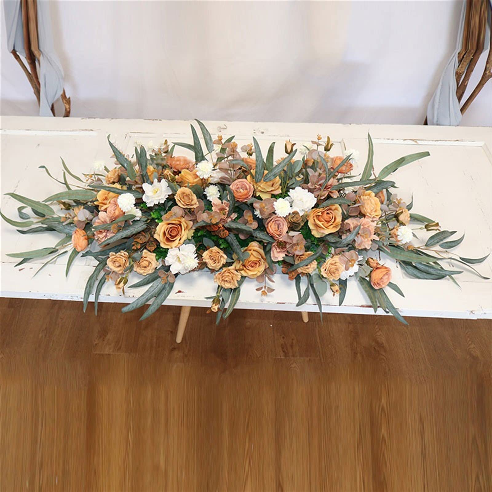Amazon｜造花シミュレーションヴィンテージロングテーブルフラワー