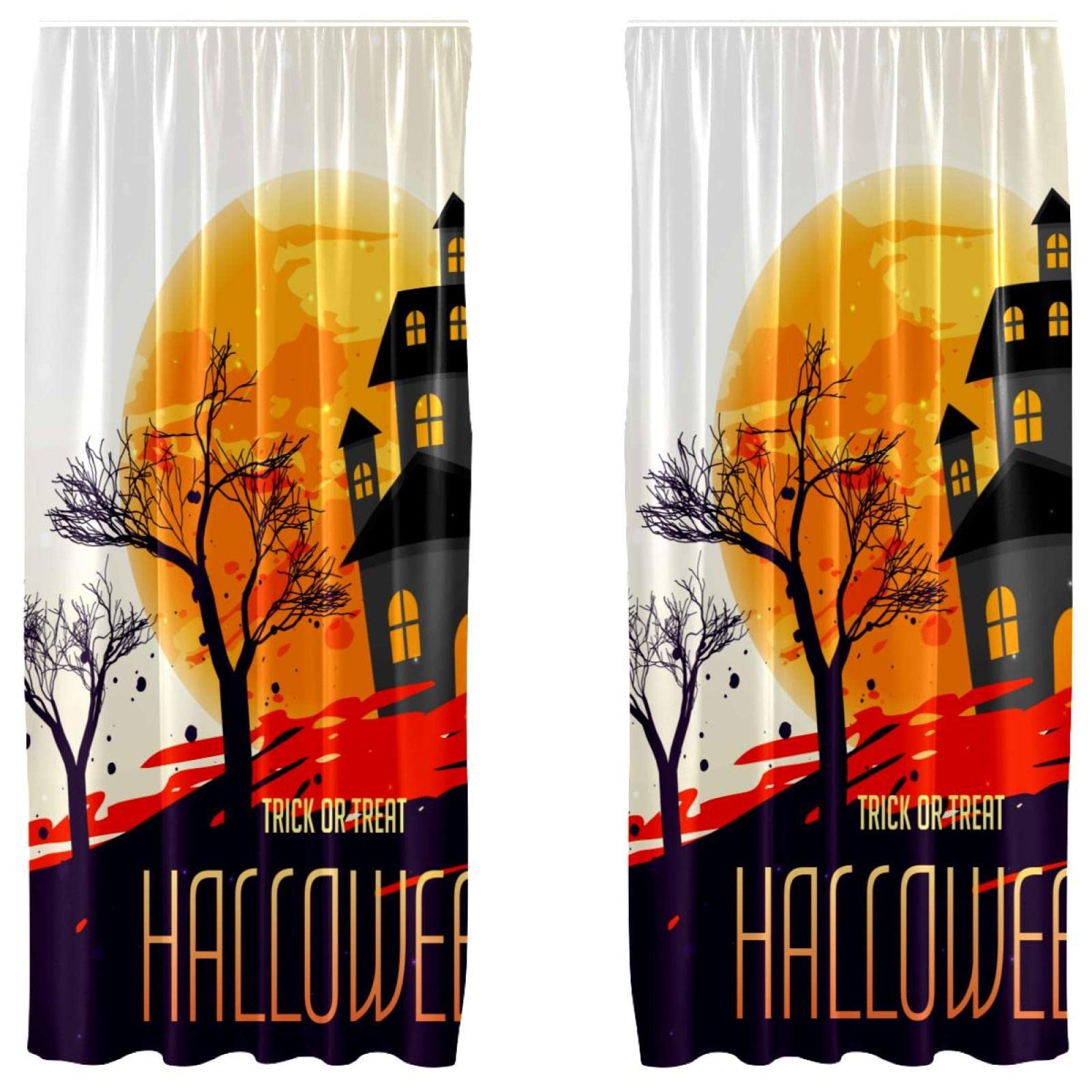 Rideaux occultants Halloween en microfibre pour l'ambiance du salon familial