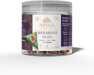Aryaa Organic Banarasi Paan l 8.75oz (250gm) Herbal Tea & Digestive Snack | | Shredded l 100% Natural, Vegan, Gluten-Friendly | Non-GMO | Authentic Indian Delight | Perfect for Sipping or Snacking