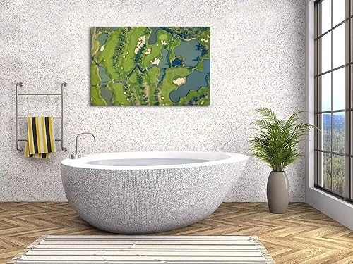 Vista 118 de chenchenArt Arte de pared de campo de golf de Estados Unidos, TPC, Sawgrass Golf Course, impresiones en lienzo, decoración de pared de golf para Rojo