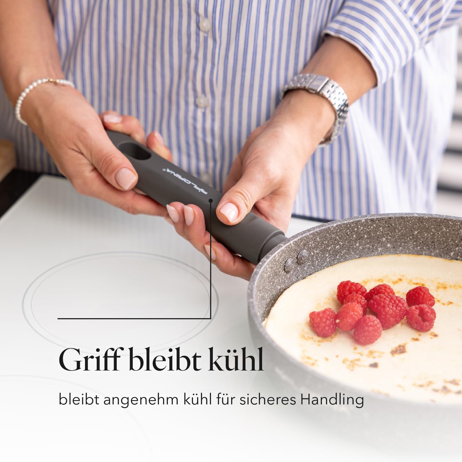 Florina - Bratpfanne aus Aluminium LAVA STONE I 28 cm Durchmesser I Tiefe Pfanne Induktion I Antihaftbeschichtet Universalpfanne I Geeignet für Induktionsherd – Bild 5