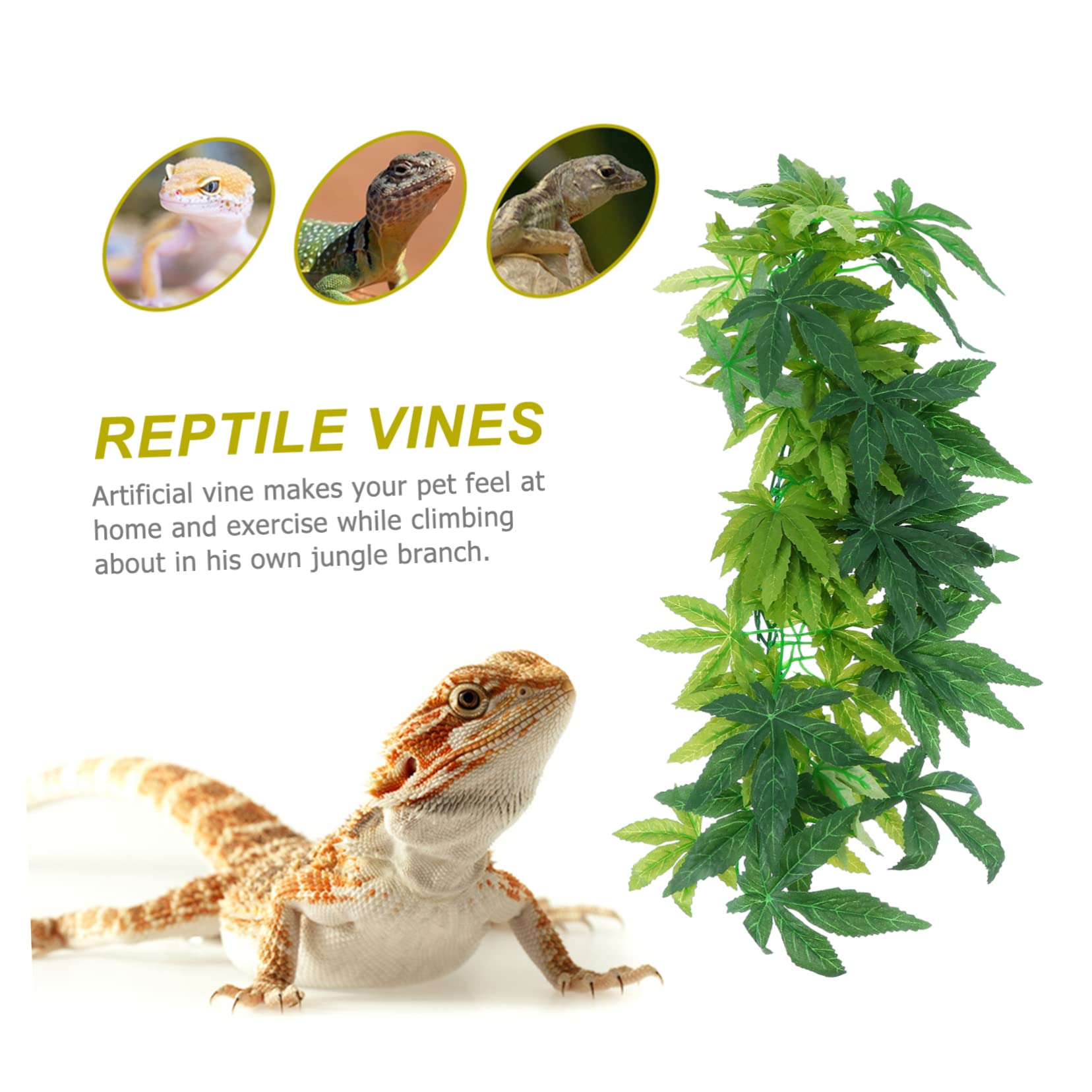 VALICLUD Vigne Artificielle Suspendue pour Terrarium Reptiles et Gecko Plante Décorative Rotin Faux pour Habitat Jungle avec Imperméables