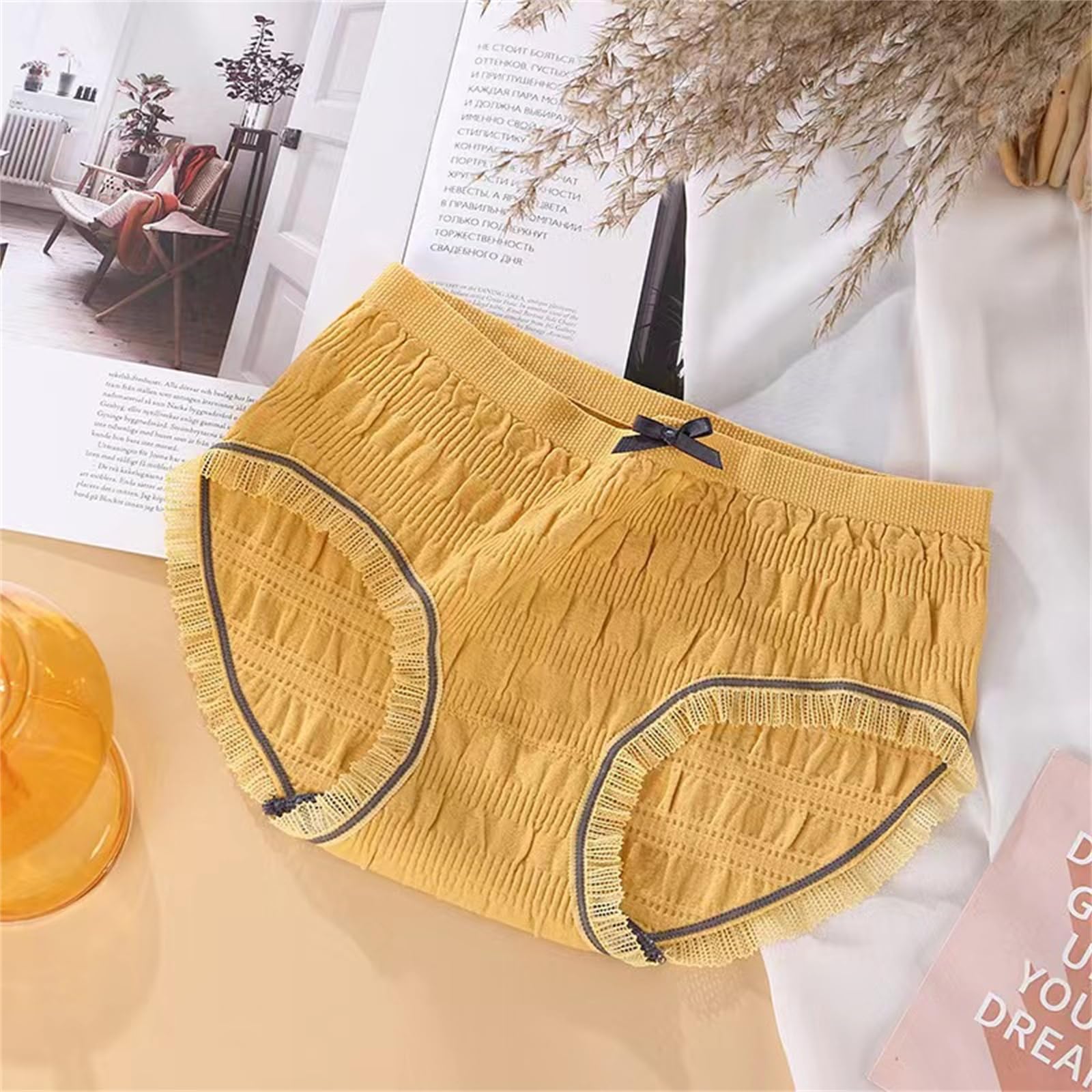 Slips Damen Hochelastischer Slip Aus Baumwolle Mit Mittlerer Taille Für Mädchen 4-Pack