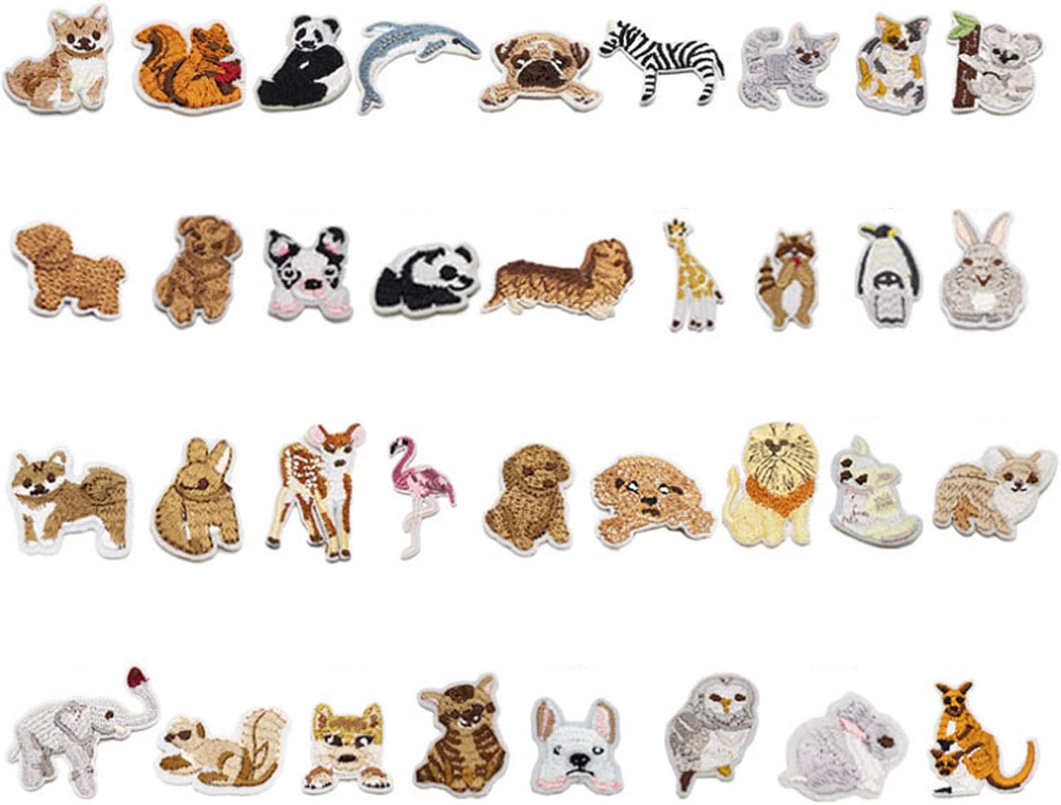 18 Tier Aufnäher Set - Bügelbilder Mit Tieren Für Kleidung, Rucksäcke & Jeans