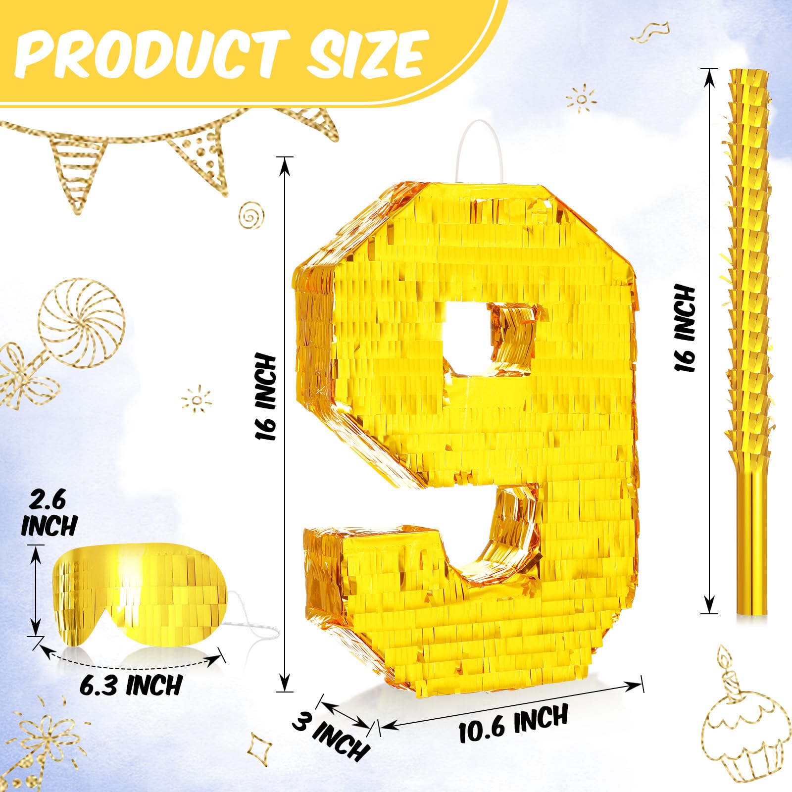 Pinata Gold Snapklik.com : Sratte Pinata Birthday Party Decorations Gold Foil Pinata