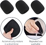6 Pack Foam Microphone Covers, Thick Handheld Mic Windscreen Pop Filter for Standard Microphones, Washable Sponge Sleeve for KTV, Singing, Podcasting and Stage Performance (Black)