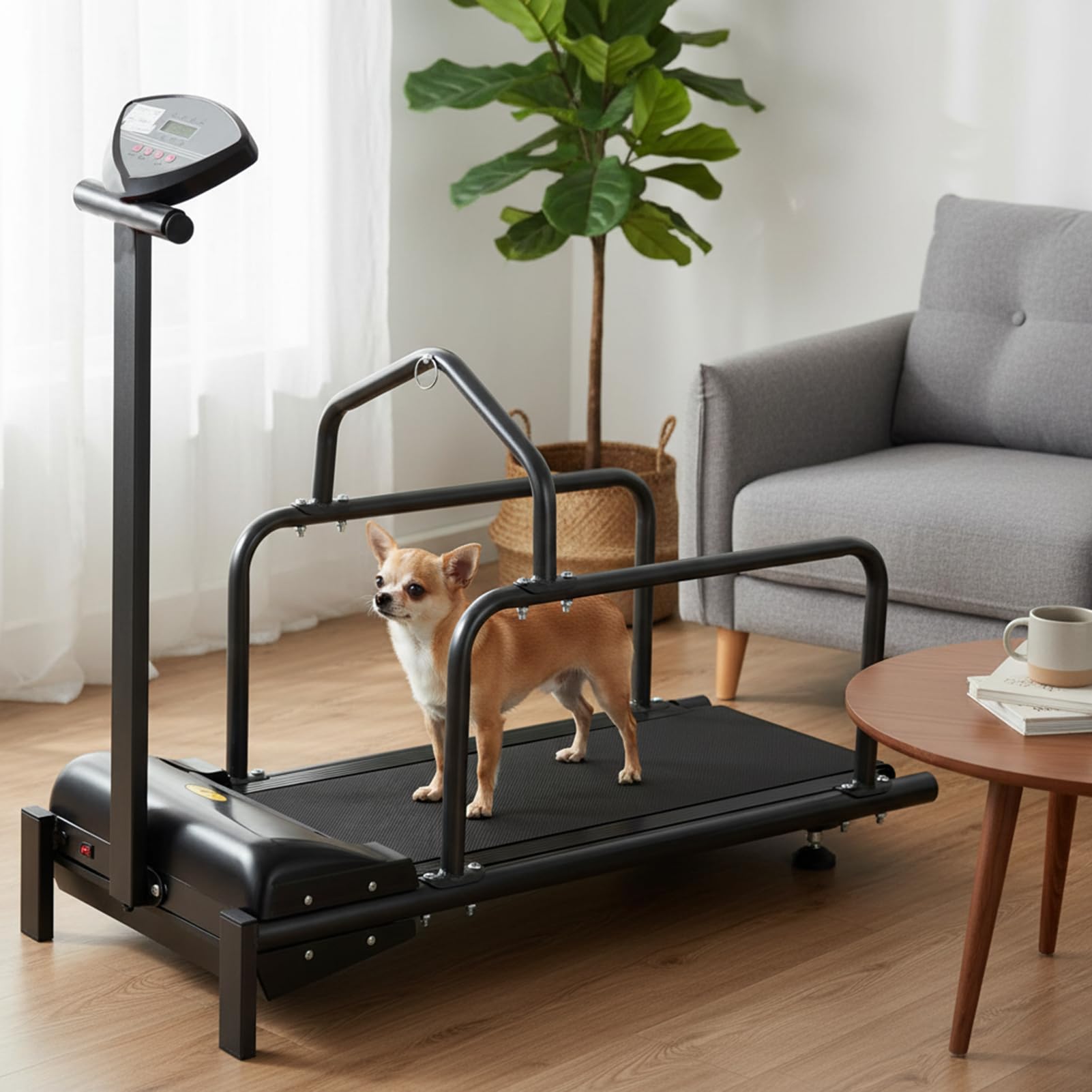 Bieżnia dla małych psów, maszyna do treningu psów z wyświetlaczem LCD, maszyna do biegania dla zwierząt domowych, fitness i treningu, bieżnia dla małych psów, kotów i innych zwierząt