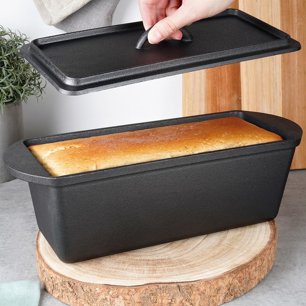 Vilde Brotbackform mit Deckel 3L 35 cm rechteckig Kastenform für Toastbrot | Kuchen Lasagne Fleisch induktionsgeeignet ofenfest ohne Beschichtung