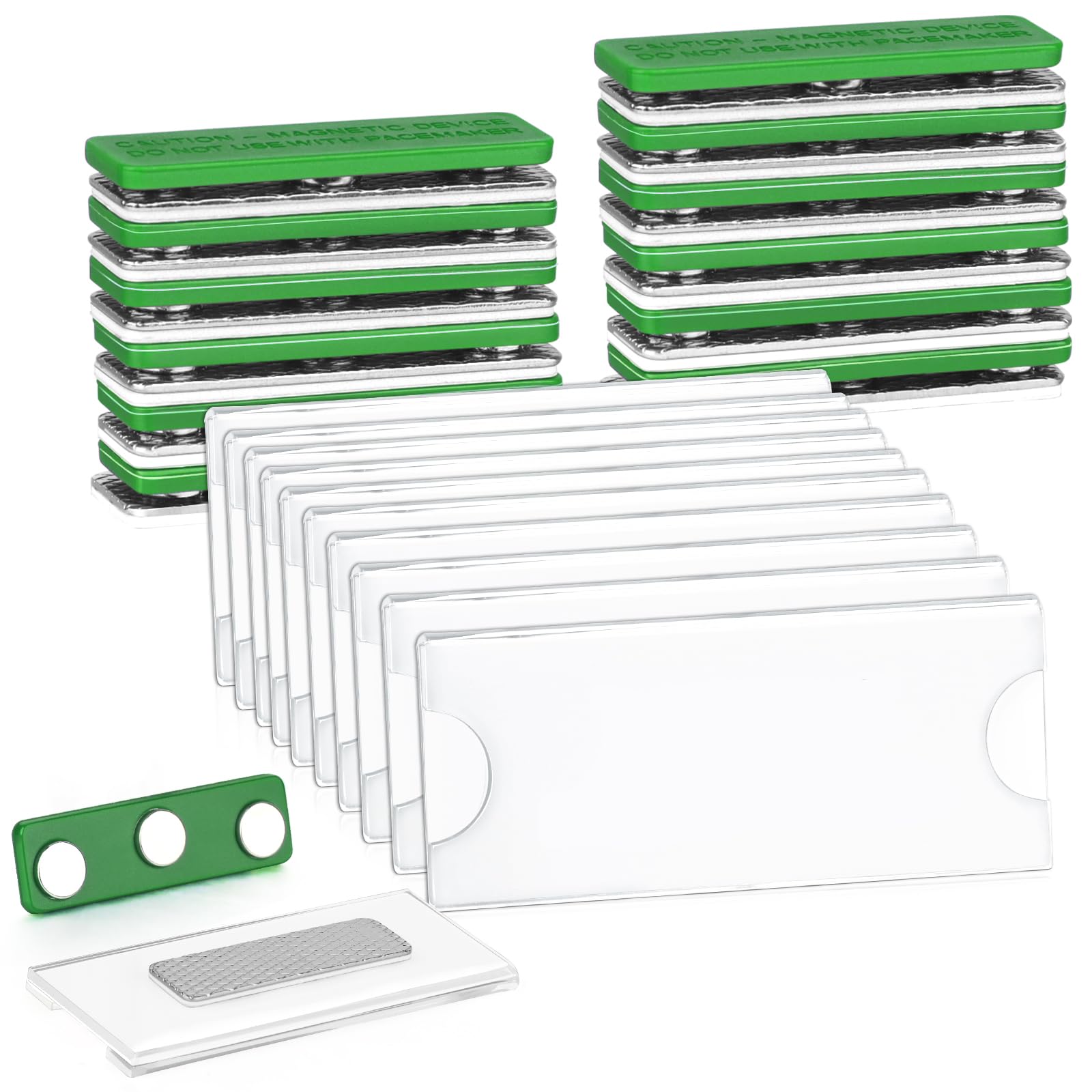 10 Porta Badge Magnetici - Con Magneti Al Neodimio E Nastro Adesivo 3M, Per Tessuti - Foto 8
